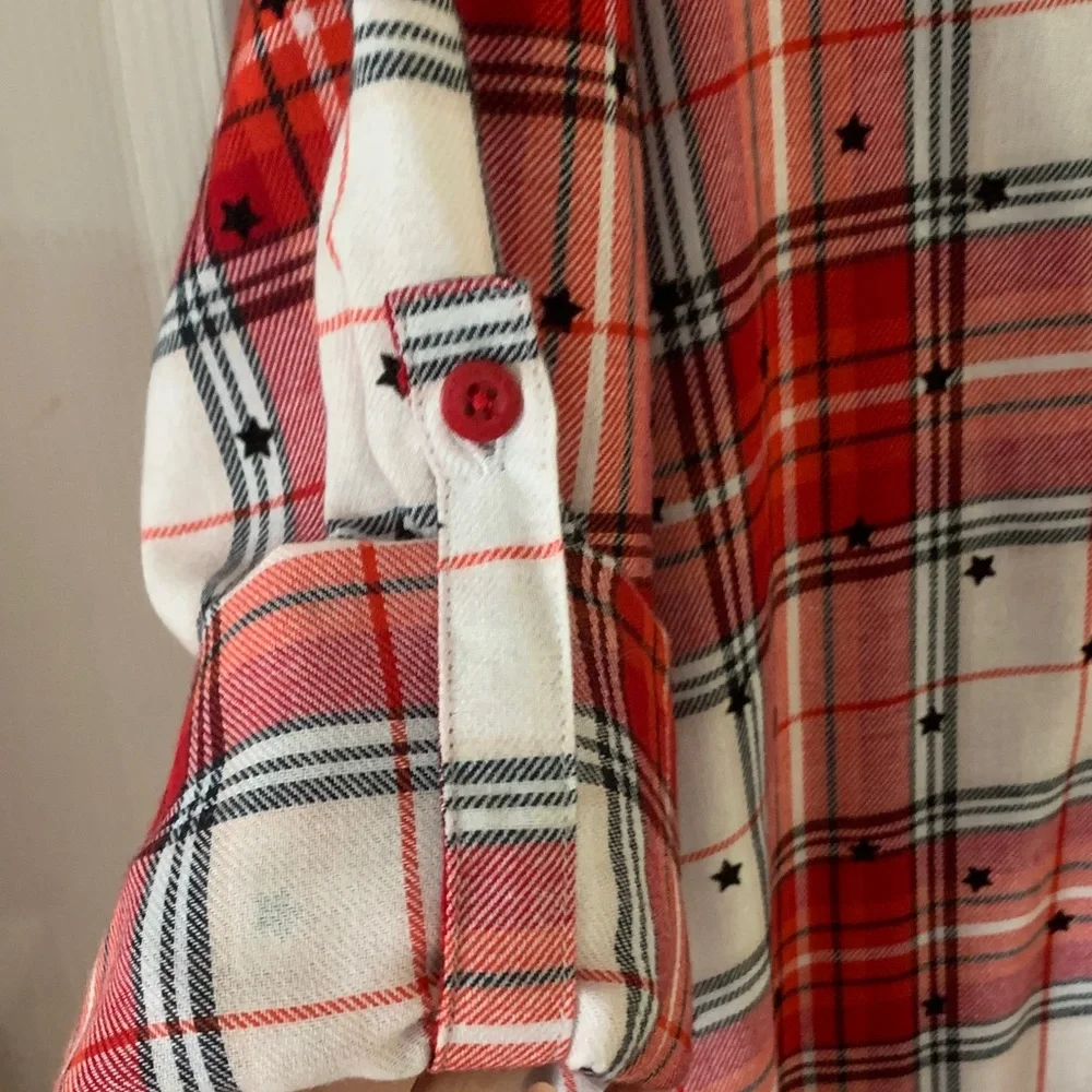 La Vie En Rose Red and White Plaid Nightgown - Picture 3 of 9
